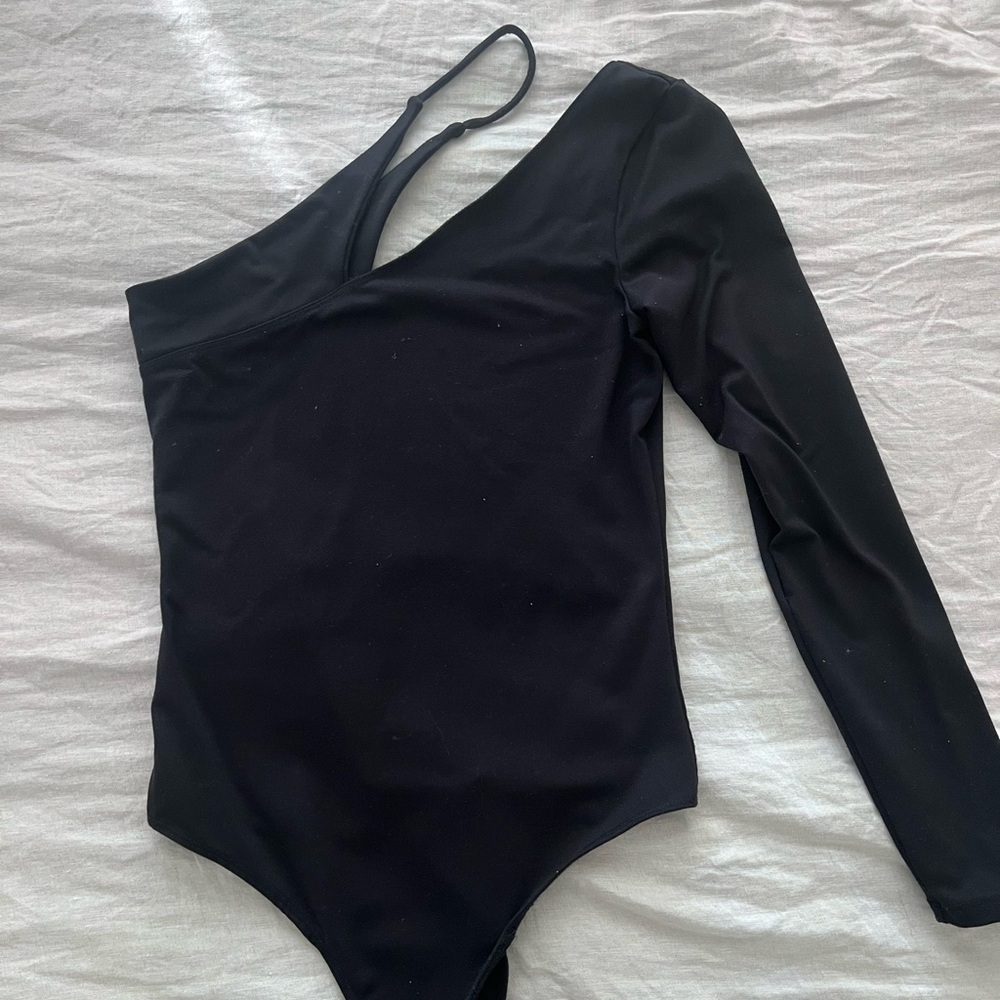 Abercrombie Black One-Shoulder Bodysuit
